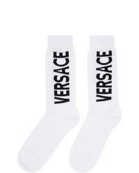 Versace White And Black Logo Socks