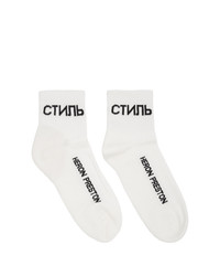 Heron Preston White And Black Logo Socks