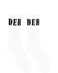 Rhude White And Black Logo Socks