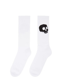 Palm Angels White And Black Skull Socks