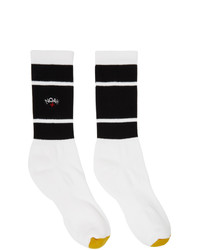 Noah NYC White And Black Varsity Stripe Socks