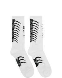 Unravel White Back Bone Socks