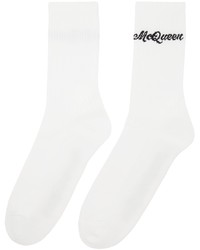 Alexander McQueen White Black Americana Socks