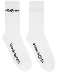 Alexander McQueen White Black Americana Socks