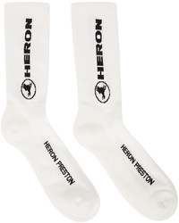 Heron Preston White Black Heron Long Socks