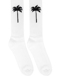 Palm Angels White Black Pxp Socks