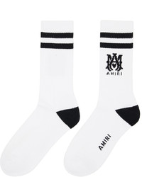 Amiri White Black Ribbed Ma Socks