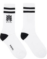 Amiri White Black Ribbed Ma Socks