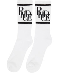 Rhude White Black Scramble Logo Socks