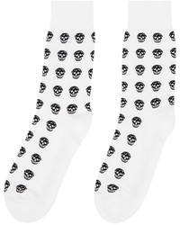 Alexander McQueen White Black Skull Socks