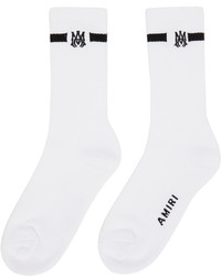 Amiri White Black Solid Ma Socks