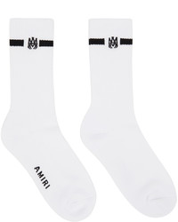 Amiri White Black Solid Ma Socks
