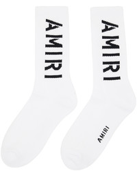 Amiri White Black Stencil Socks