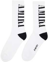 Amiri White Black Vertical Core Socks