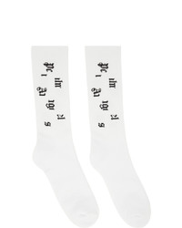 Palm Angels White Broken Logo Socks