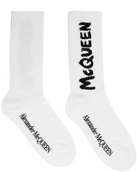 Alexander McQueen White Graffiti Socks