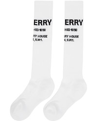 Burberry White Horseferry Knee High Socks