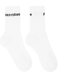 PACO RABANNE White Jacquard Socks
