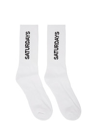 Saturdays Nyc White Logo Socks
