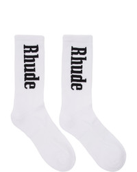 Rhude White Logo Socks