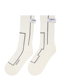 C2h4 White Stai Linell Label Socks