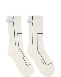 C2h4 White Stai Linell Label Socks