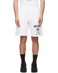 Moschino White Double Question Mark Shorts