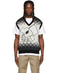 Soulland Black Off White Peanuts Edition Snoopy Kieran Vest