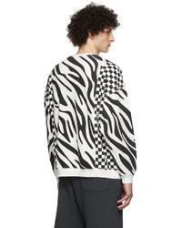 R13 Black White Tiger Checker Sweatshirt
