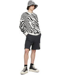 R13 Black White Tiger Checker Sweatshirt