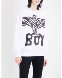 Boy London Eagle Tape Print Cotton Jersey Sweatshirt