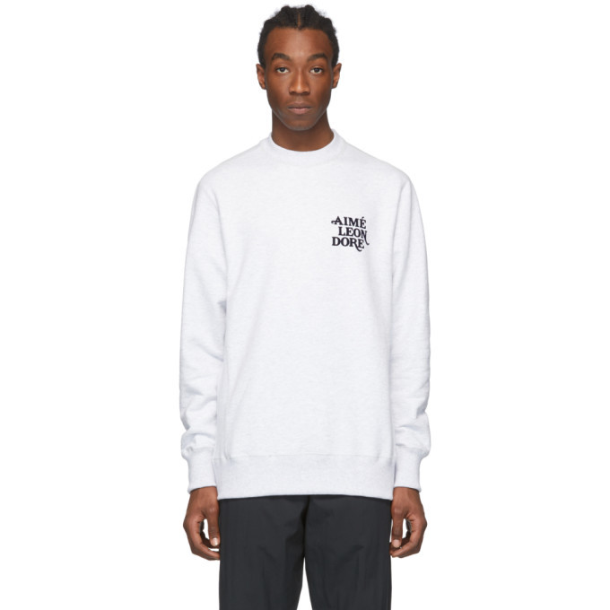 Aimé Leon Dore Grey 70s Logo Sweatshirt, $180 | SSENSE | Lookastic