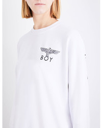 Boy London Logo Print Cotton Jersey Sweatshirt