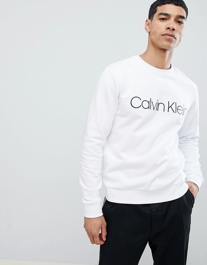 Verzorgen Ondergeschikt Fascinerend Calvin Klein Logo Sweatshirt White, $72 | Asos | Lookastic