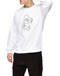 Topman Sketch Face Sweatshirt
