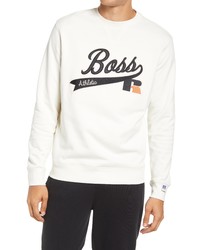 BOSS Stedman Logo Cotton Blend Graphic Sweatshirt