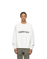 Essentials White Crewneck Pullover Sweatshirt