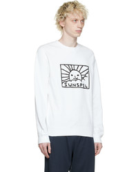 Sunspel White Embroidered Sweatshirt