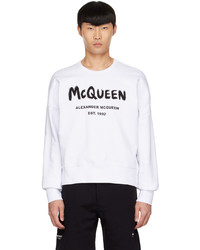 Alexander McQueen White Graffiti Sweatshirt