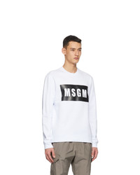 MSGM White Logo Box Sweatshirt