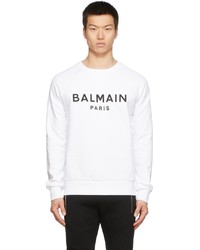 Balmain White Logo Sweatshirt