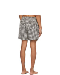 Solid and Striped Black And White The Classic Squiggle Stripe Swim Shorts