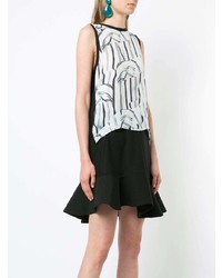 Nicole Miller Front Printed Loose Sleeveless Top