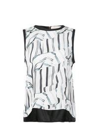 Nicole Miller Front Printed Loose Sleeveless Top