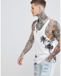 Religion Longline Vest With Racer Back And Palm Print