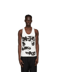 Yohji Yamamoto White 12 Eye Print Tank Top