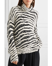 By Malene Birger Dianella Zebra Intarsia Cotton Blend Turtleneck Sweater