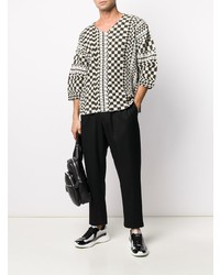 Homme Plissé Issey Miyake Distorted Checkerboard Print Ribbed Top