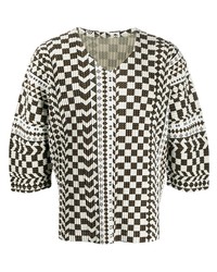 Homme Plissé Issey Miyake Distorted Checkerboard Print Ribbed Top