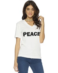 Peace Love World I Am Peace V Neck Tee
